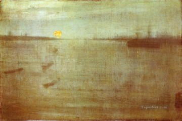  blue Oil Painting - Nocturne Blue and Gold Southampton Water James Abbott McNeill Whistler